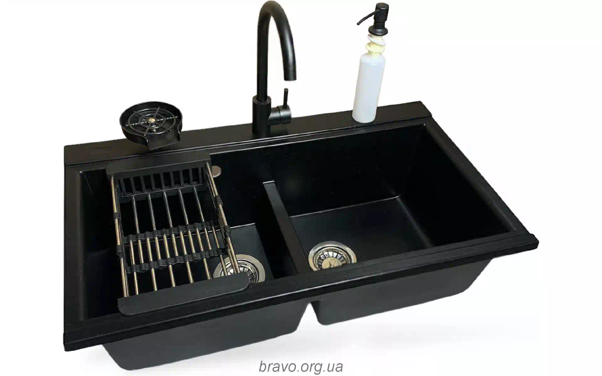 Kitchen sink + faucet + dispenser + glass rinser + colander Adamant Similar (4824296106515), Anthracite Kitchen sink + faucet + dispenser + glass rinser + colander Adamant Similar (4824296106515), Anthracite
