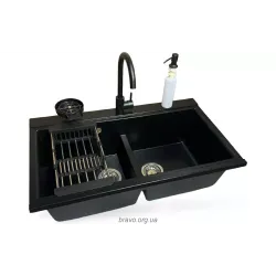 Kitchen sink + faucet + dispenser + glass rinser + colander Adamant Similar (4824296106515), Anthracite Kitchen sink + faucet + dispenser + glass rinser + colander Adamant Similar (4824296106515), Anthracite