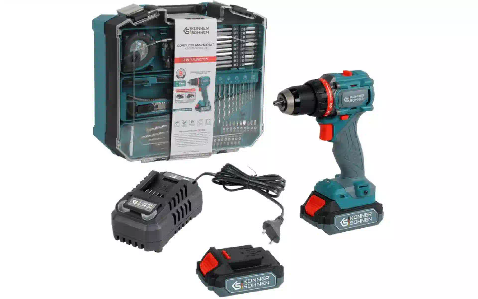 Шуруповерт-дриль ударний Konner&Sohnen (KSID20V-60KIT74), акумуляторний Шуруповерт-дриль ударний Konner&Sohnen (KSID20V-60KIT74), акумуляторний
