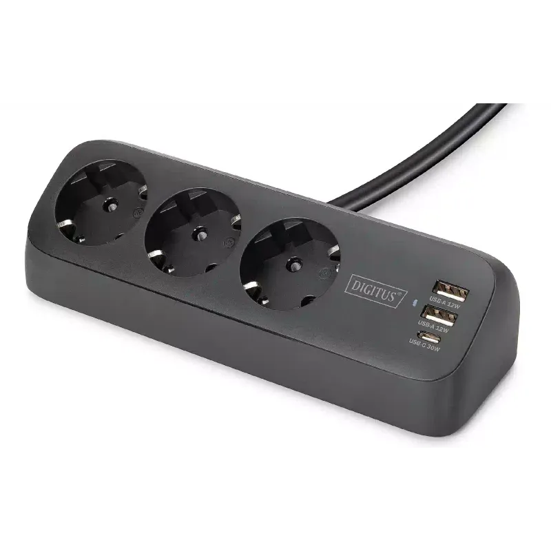 Socket block Digitus Office, Black (DA-70625)
