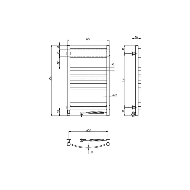 Ogrevani nosilec za brisače Navin Avalon, White (12-103053-4880)