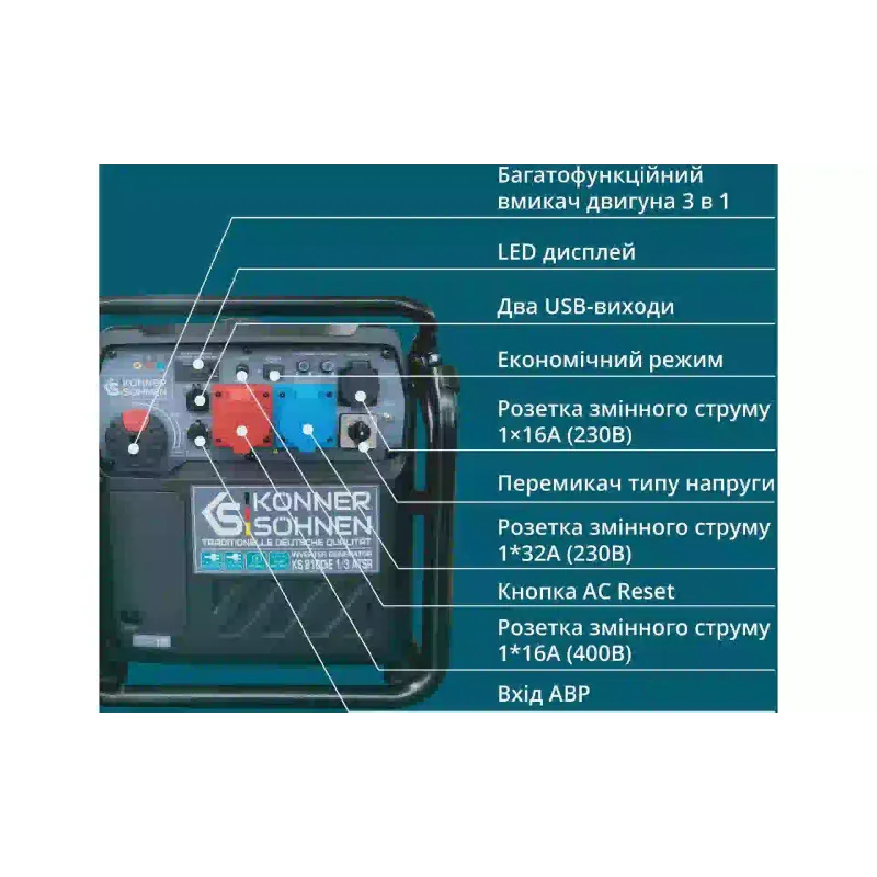 Бензинов инверторен генератор Konner&Sohnen (KS 8100iE 1/3 ATSR)
