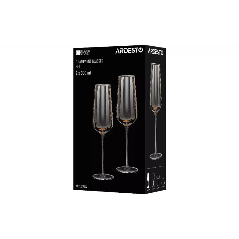 كأس الشمبانيا Ardesto Black Mars Altair, Gold (AR2629GW)