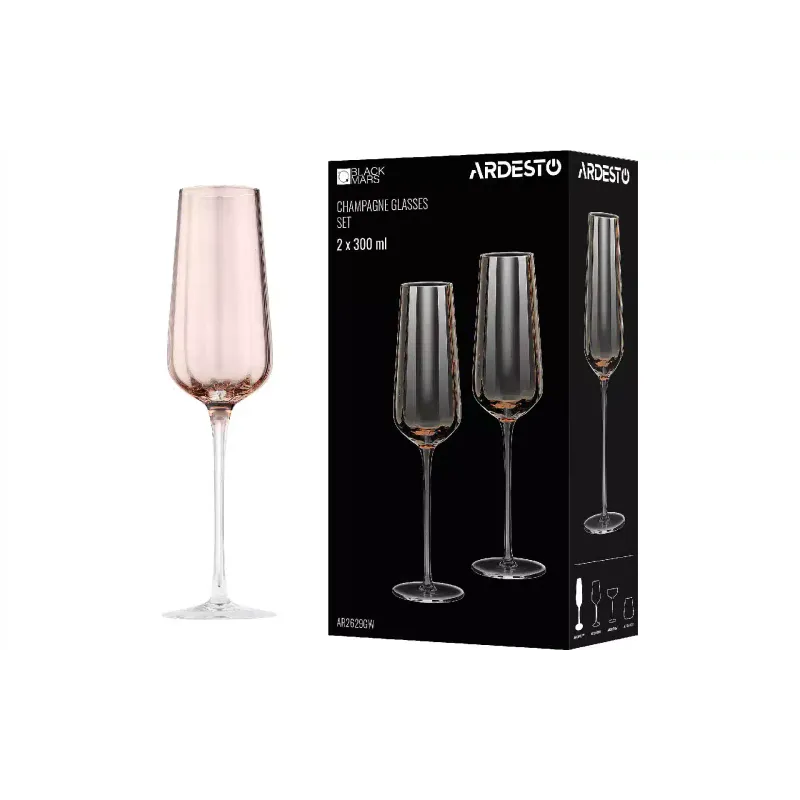 كأس الشمبانيا Ardesto Black Mars Altair, Gold (AR2629GW)