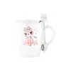Xícara com colher Ardesto Love, White (AR3042BS)