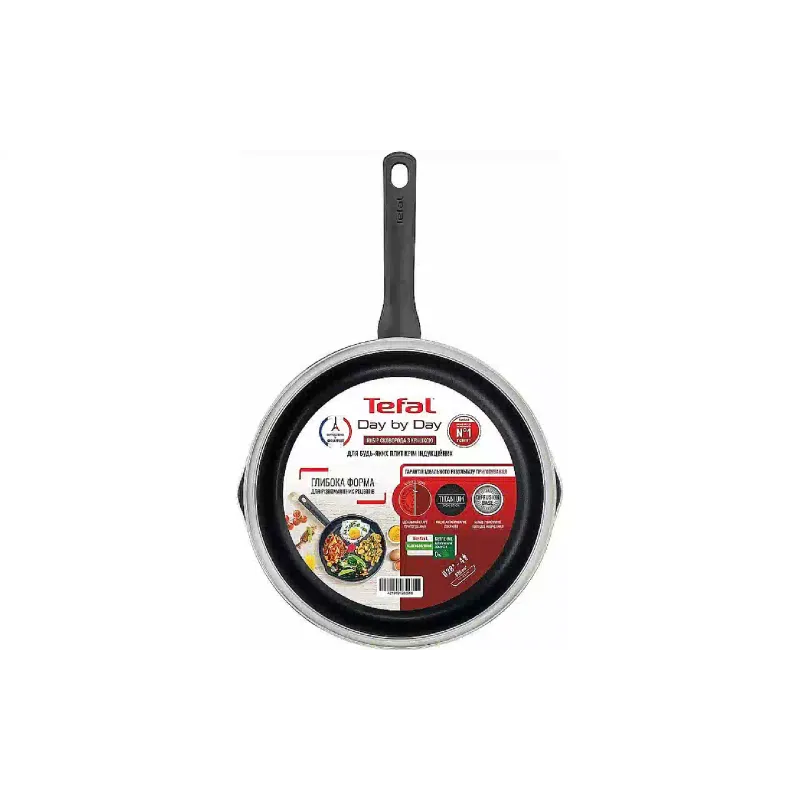 Сковорода з кришкою Tefal Day by Day (B5580623_SET), 28 см, алюміній/бакеліт, Black