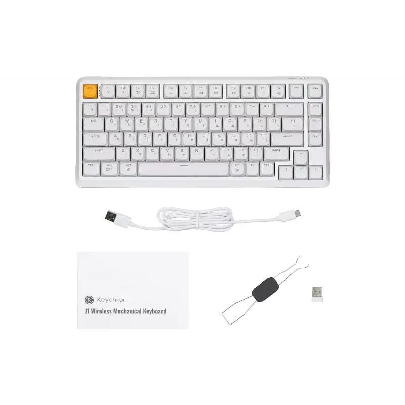 لوحة المفاتيح الميكانيكية Keychron, White (J1-Q3-UA)