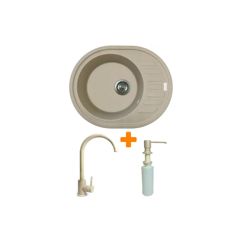 حوض المطبخ + صنبور + موزع Adamant Ovum, Sahara (1824296900402)