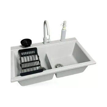 Кухненска мивка + кран + диспенсър + съд за изплакване на чаши + гевгир Adamant Similar, Old Stone (4824296106510)