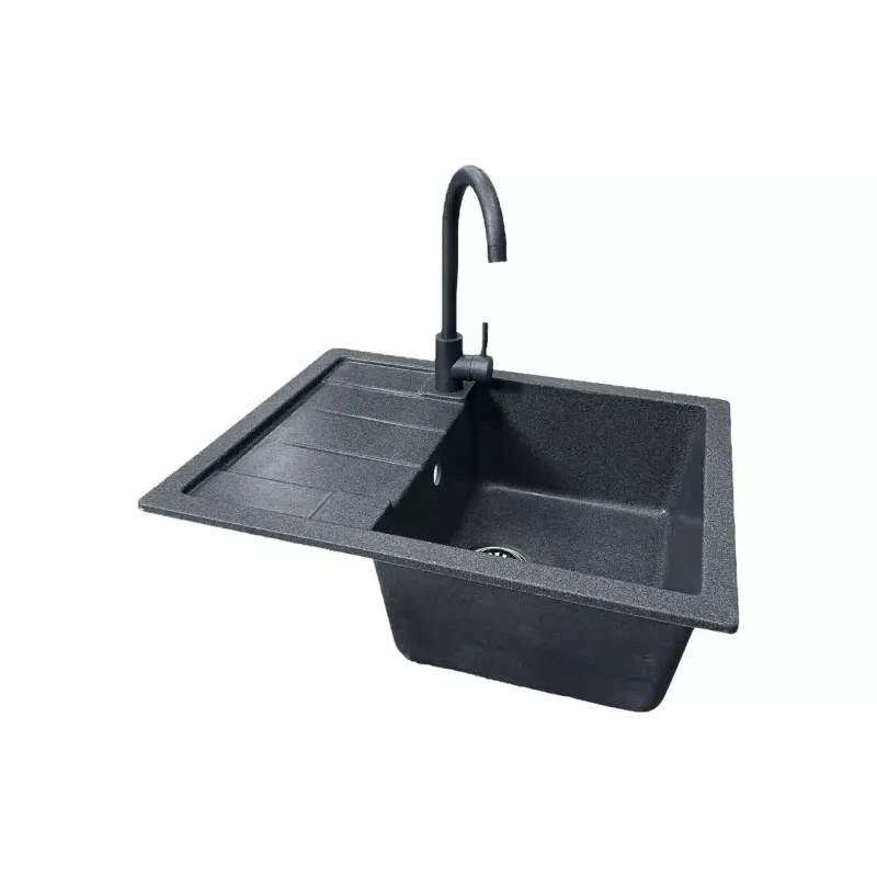 Кухонна мийка + змішувач + дозатор Adamant Anila (182496900313), Graphite