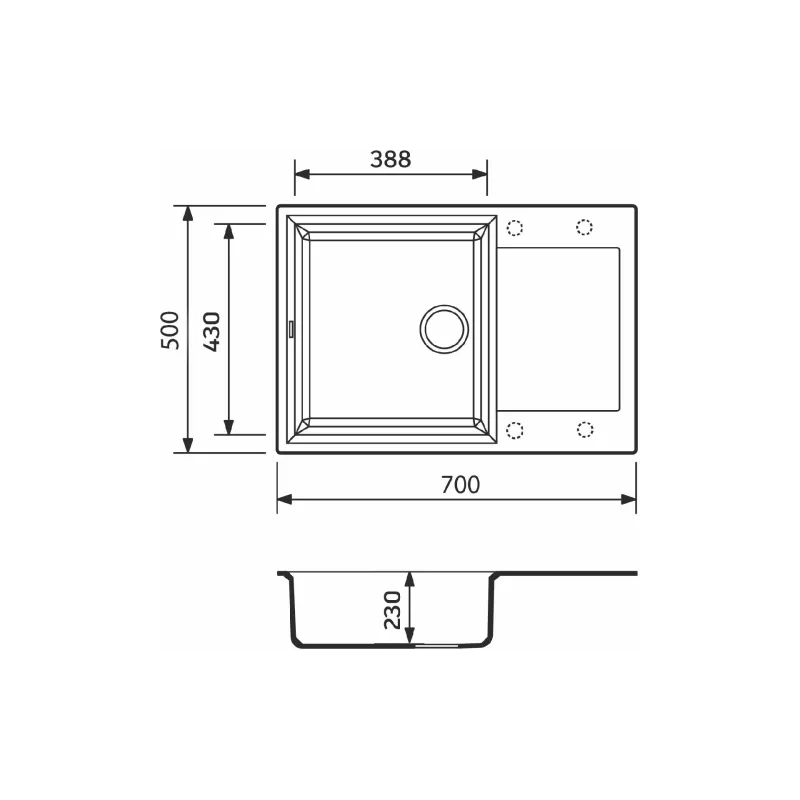 حوض المطبخ + صنبور + موزع Adamant , Black (4824296104503)