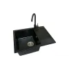 Küchenspüle + Wasserhahn + Wasserspender + Glasspülbecken + Sieb Adamant Minimal, Black (4824296106403)