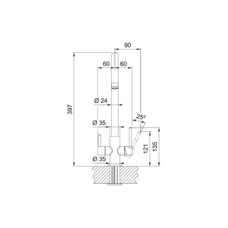 Kuhinjska pipa Franke Lina Clear Water, Matte Black (160.0702.681)