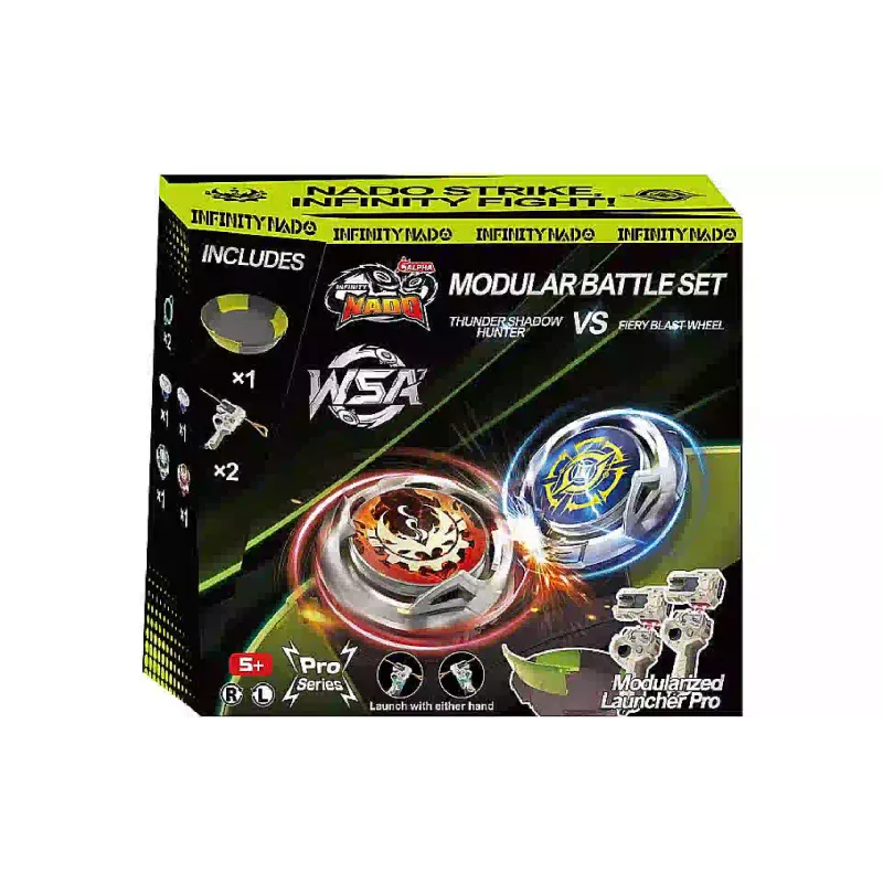 Spinning Top Auldey Infinity Nado VII Pro Series Modular Battle Set Thunder Shadow Hunter vs Fiery Blast Wheel (EU664181)