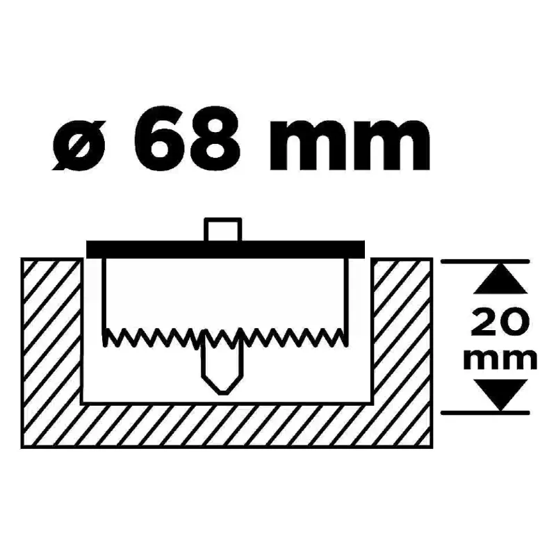 Drill bit for foam plastic Graphite (56T615), 68 x 8 x 20 mm