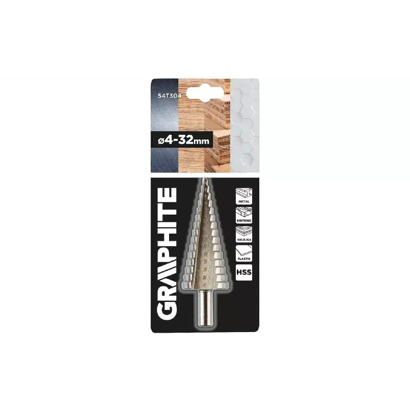 Свердло по металу східчасте Graphite (54T304), 4 х 32 мм