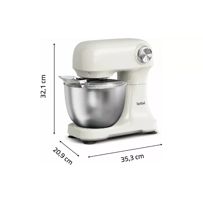 Міксер планетарний Tefal Bake Easy (QB140AF0), 3.5 л, 500 Вт, Beige
