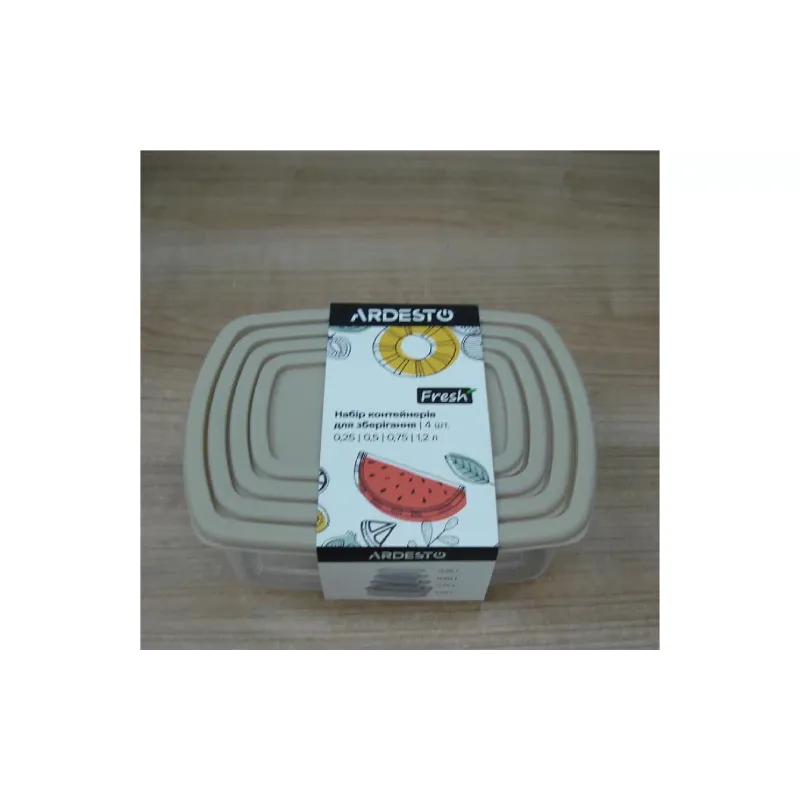 Komplet posod za shranjevanje hrane Ardesto Fresh, Beige (AR1312B)