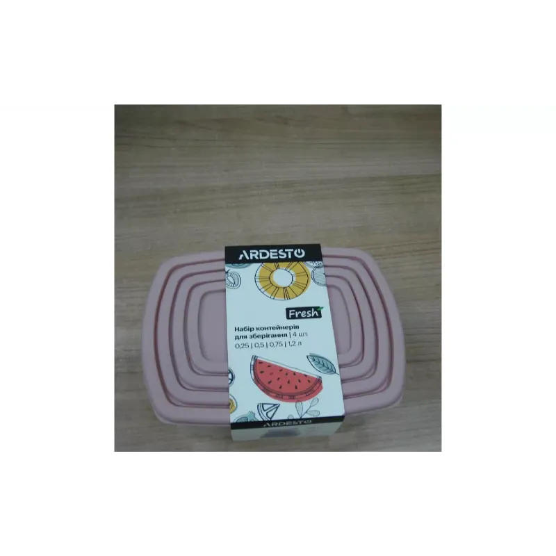 Komplet posod za shranjevanje hrane Ardesto Fresh, Pink (AR1312P)