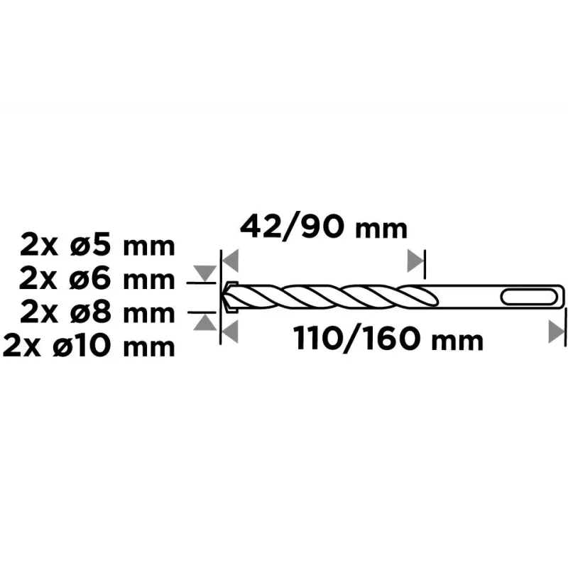 Betonfúró készlet Graphite SDS Plus (56T168)