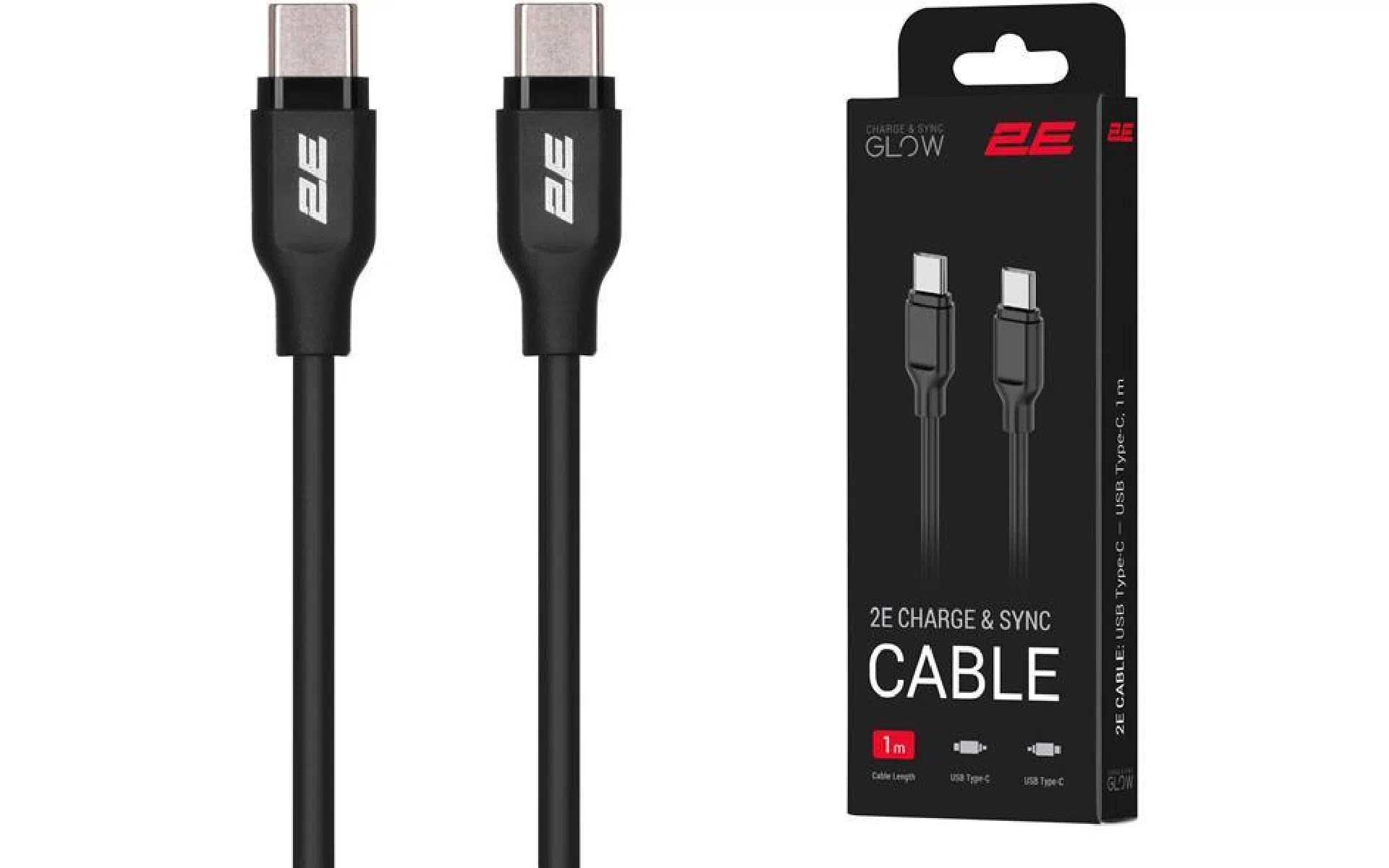 Кабел за зареждане и синхронизация 2E USB-C - USB-C, Black (2E-CCCC2-BL) Кабел за зареждане и синхронизация 2E USB-C - USB-C, Black (2E-CCCC2-BL)