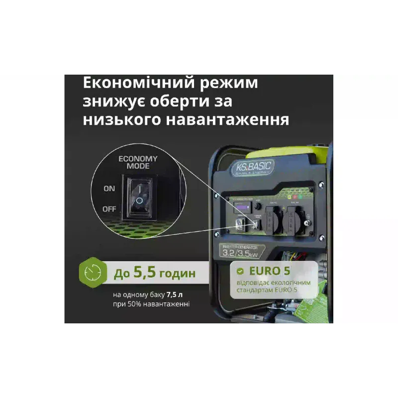 Генератор бензиновый инверторный ‎K&S Basic, 3.5 кВт, 1 фаза, руч старт (KSB 35i)