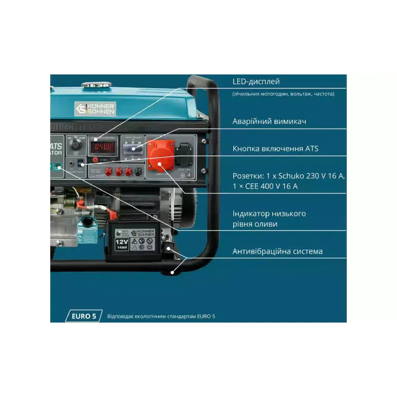Gerador a gasolina Konner&Sohnen (KS 10000E-3 ATS)