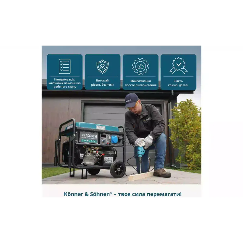 Gáz-benzin generátor Konner&Sohnen (KS 7000E G)