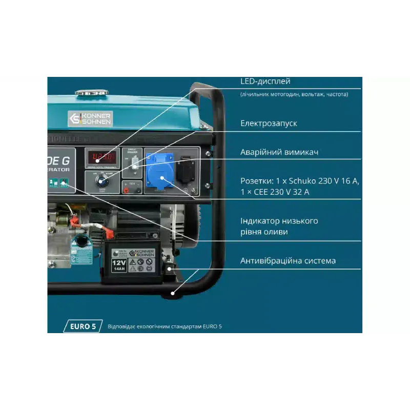 Gáz-benzin generátor Konner&Sohnen (KS 10000E G)