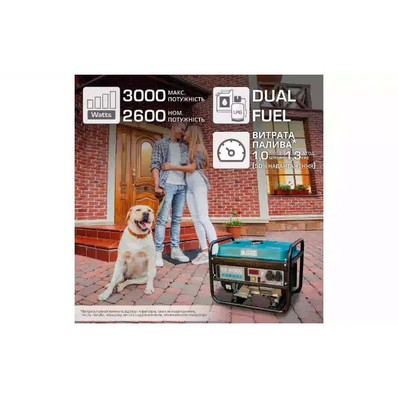 Gáz-benzin generátor Konner&Sohnen (KS 3000G)