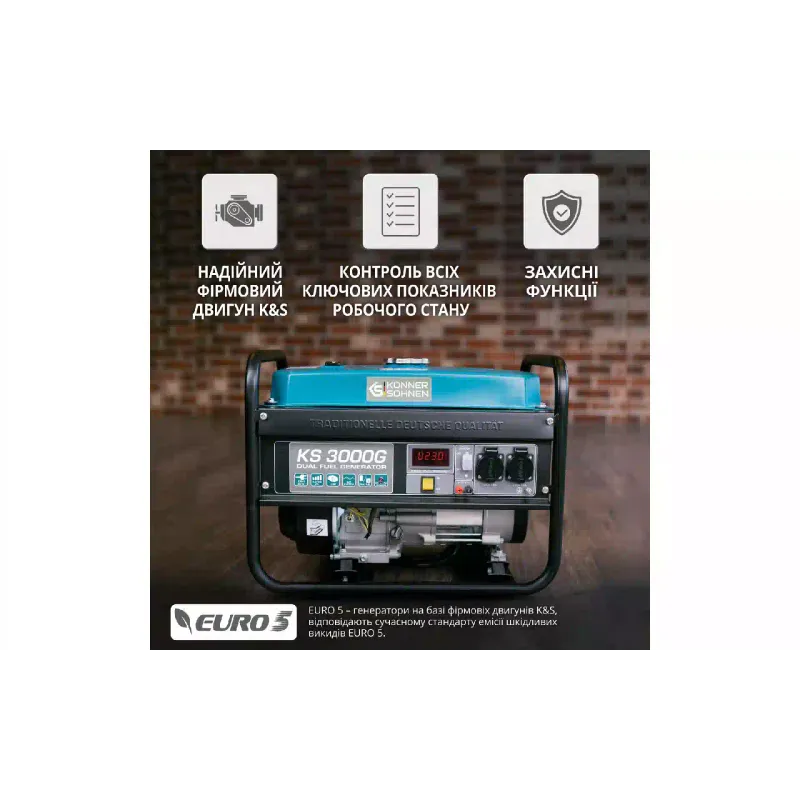 Gáz-benzin generátor Konner&Sohnen (KS 3000G)