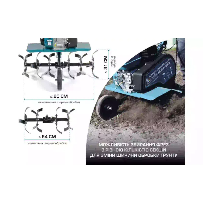 Βενζινοκίνητος καλλιεργητής Konner&Sohnen (KS7HP-850A)