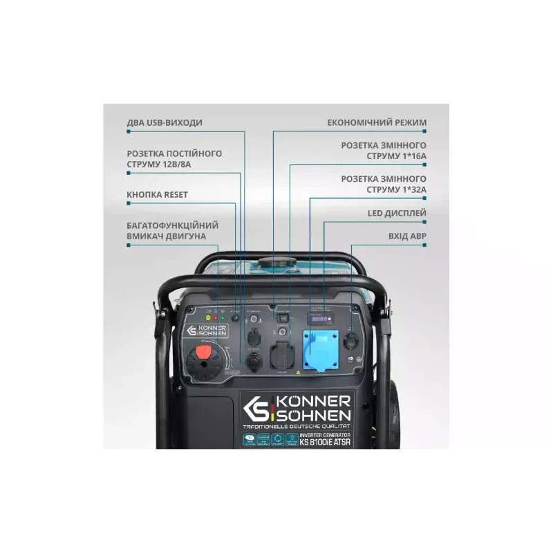Gerador inversor a gasolina Konner&Sohnen (KS 8100iE ATSR)