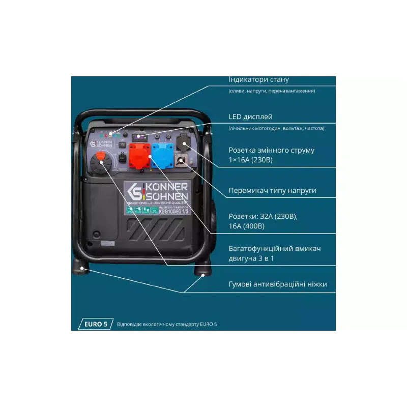 Generador inversor de gas-gasolina Konner&Sohnen (KS 8100iEG 1/3)