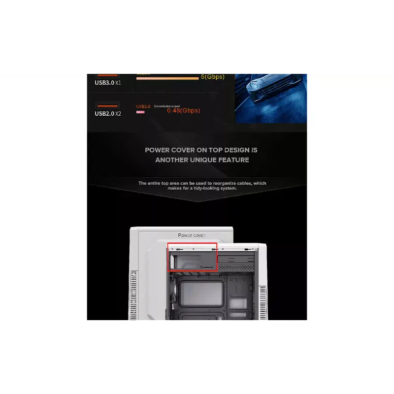 حالة الكمبيوتر Gamemax (G561E-WH)