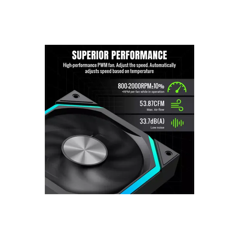 Корпусний вентилятор Gamemax  Black (FN12A-N2)