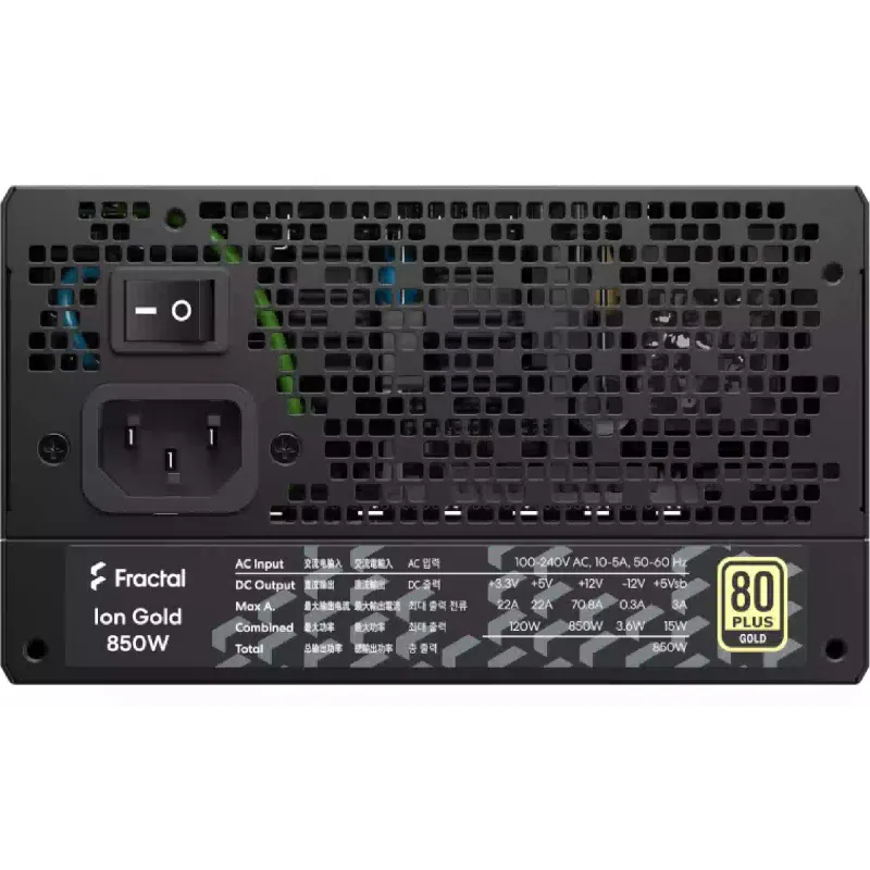 Блок живлення Fractal Design Ion 3 Gold (FD-P-IA3G-850-EU), ATX, 850 Вт, Black