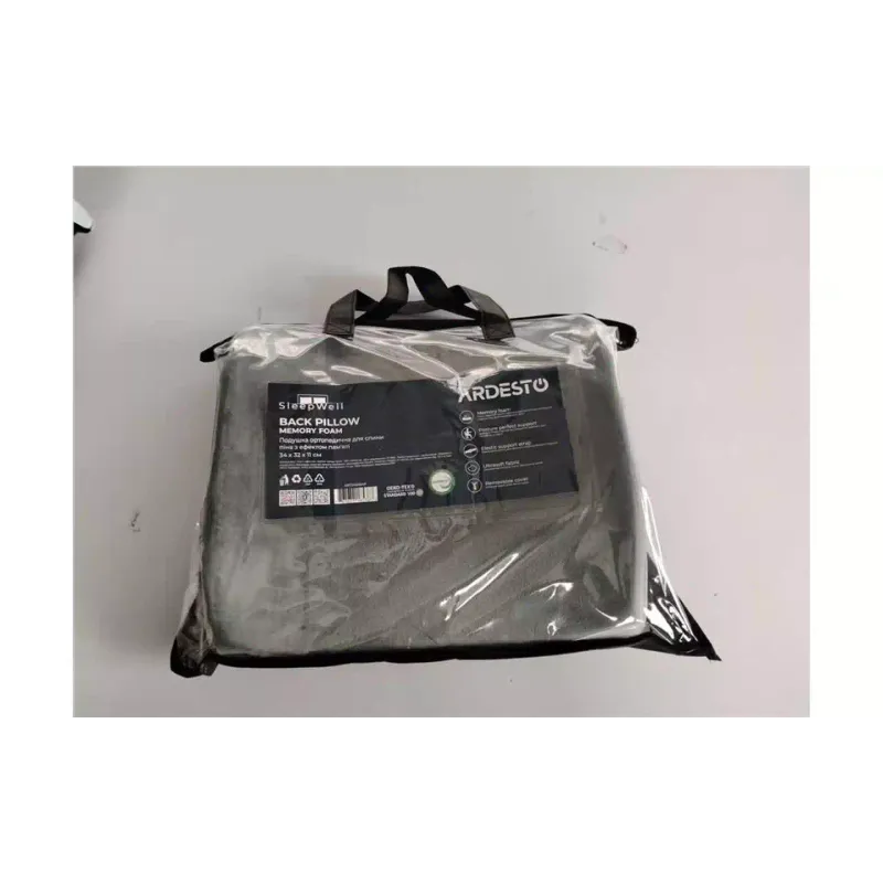 Подушка ортопедическая для спины Ardesto Sleepwell Back, 34 х 32 х 12 см, пена мемори (ART3432BAP)