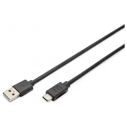 Cable Digitus USB-A - USB-C, Black (AK-300148-030-S) Cable Digitus USB-A - USB-C, Black (AK-300148-030-S)