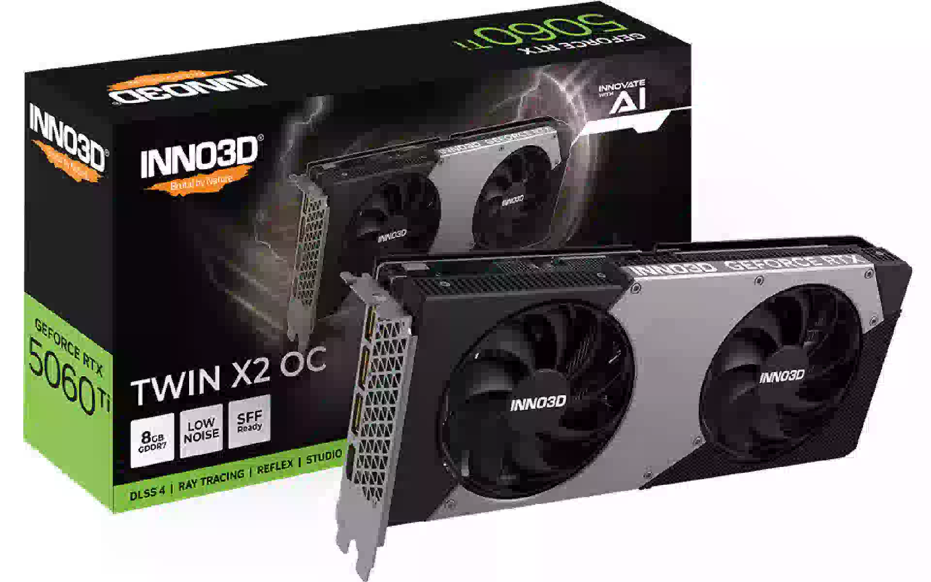 Видеокарта INNO3D GeForce RTX 5060Ti (N506T2-08D7X-193075N) Видеокарта INNO3D GeForce RTX 5060Ti (N506T2-08D7X-193075N)