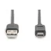 Кабел Digitus USB-A - USB-C, Black (AK-300148-030-S)