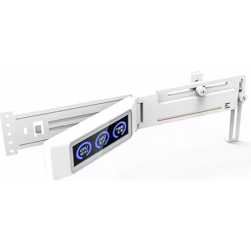حامل VGA مع شاشة عرض Zalman ZM-VS3 DS, White (ZM-VS3DSWHITE)