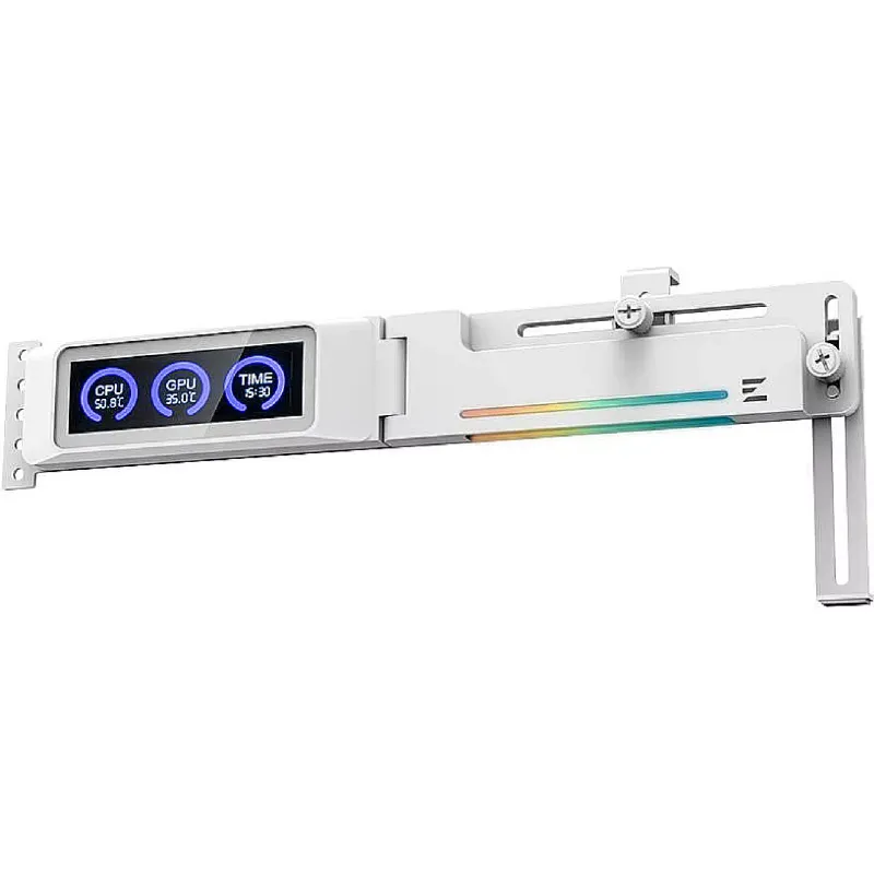 حامل VGA مع شاشة عرض Zalman ZM-VS3 DS, White (ZM-VS3DSWHITE)