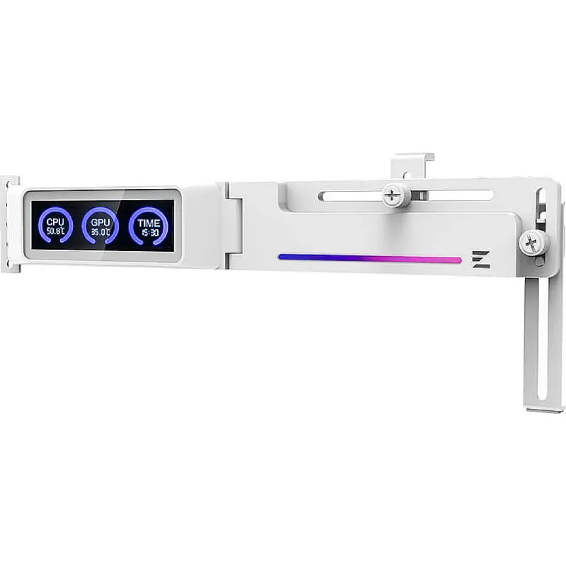 حامل VGA مع شاشة عرض Zalman ZM-VS3 DS, White (ZM-VS3DSWHITE)