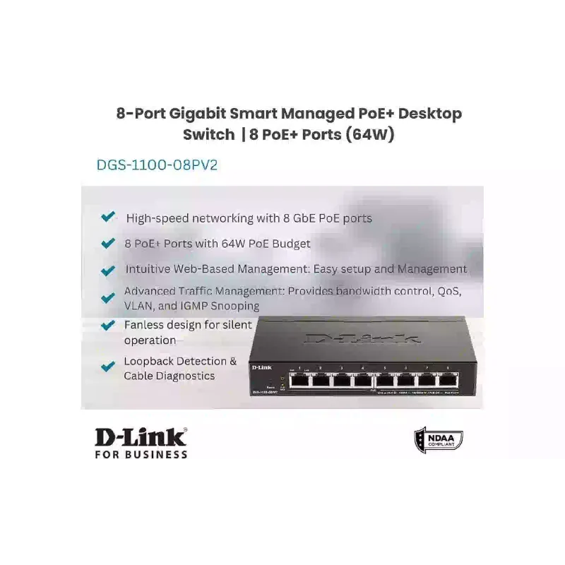 يُحوّل D-Link (DGS-1100-08PV2)