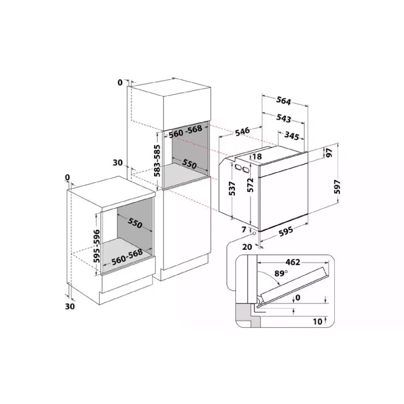 Sütő Whirlpool, Black (WOI78FPT1SBA)