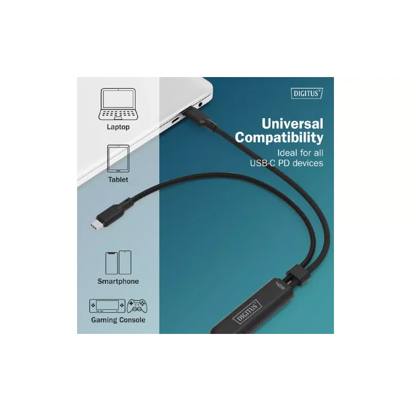 Καλώδιο φόρτισης και συγχρονισμού Digitus, Black (AK-300170-018-S)