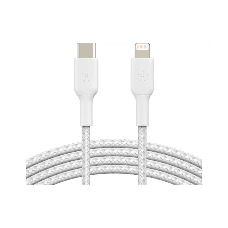 Cabo de carregamento e sincronização Belkin USB-C - Lightning, White (CAA004BT2MWH)