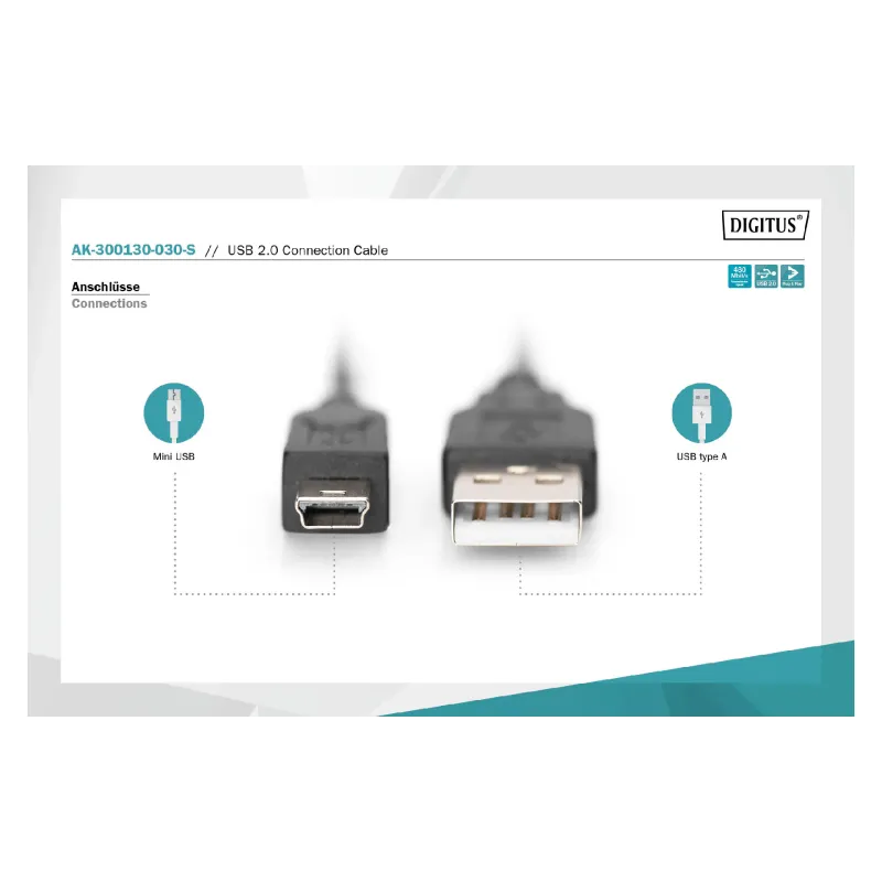 Καλώδιο Digitus, Black (AK-300130-030-S)