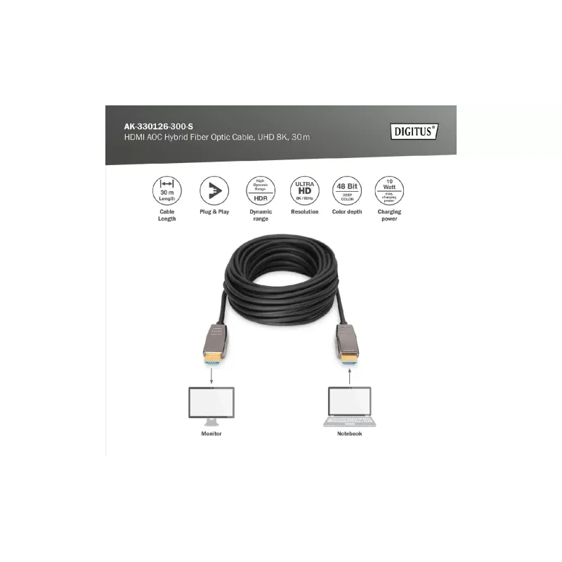 Καλώδιο Digitus HDMI (M/M), Black (AK-330126-300-S)
